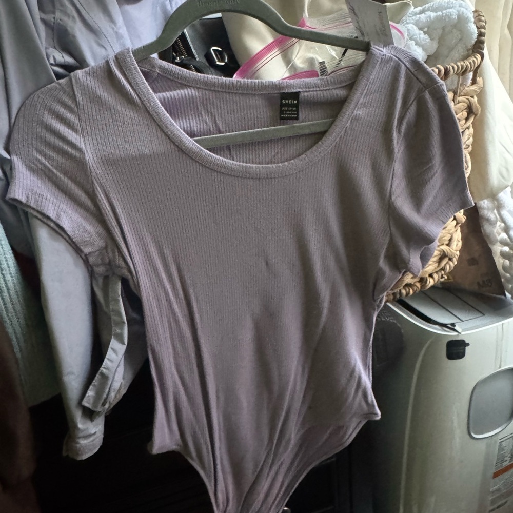 SHEIN Lilac Ribbed Bodysuit